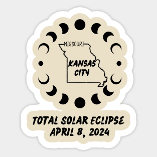 Missouri Kansas City Total Solar Eclipse 2024 Sticker